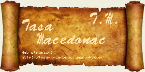Tasa Macedonac vizit kartica